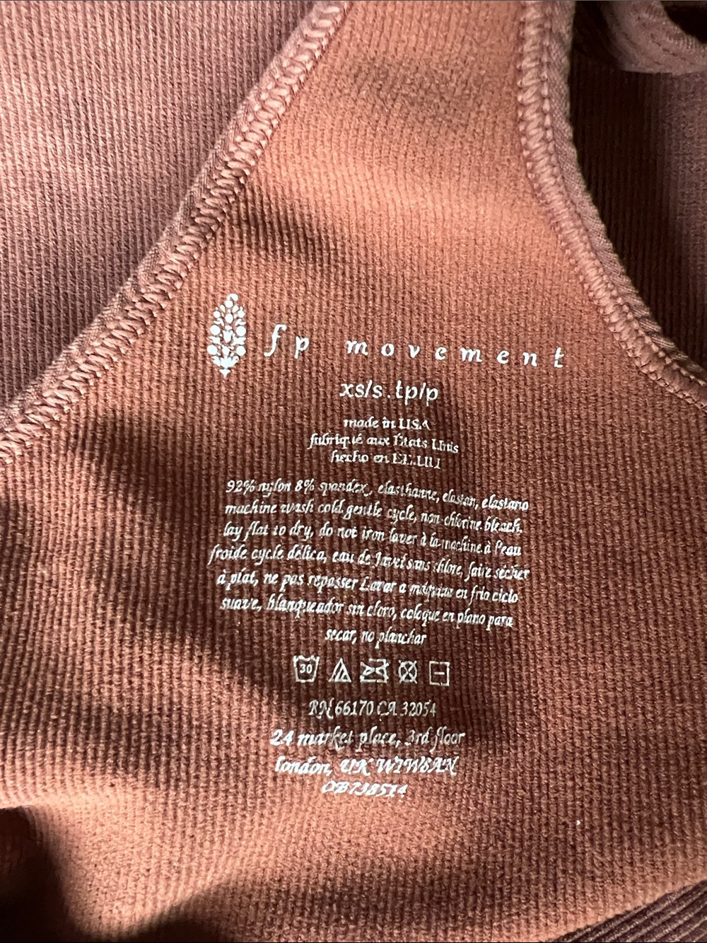 FP Movement Ribbed High Neck Tank - Rust Brown - Picture 4 of 4